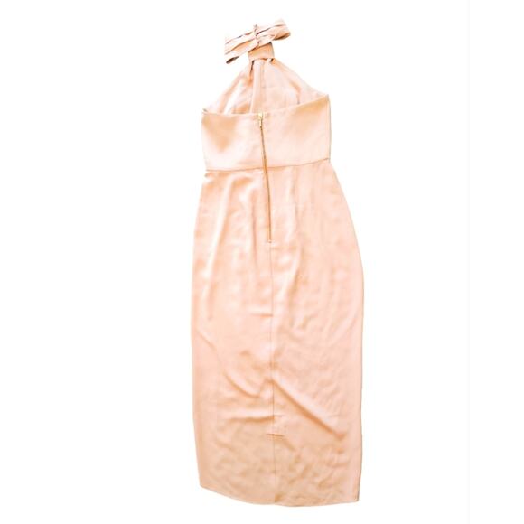 Shona Joy Light Pink Peach Cream Core Knot Draped Dress Sz 4 - Picture 5 of 9